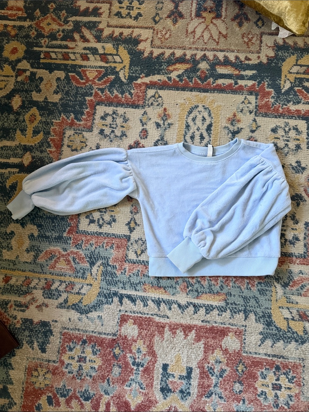 Girls Janie and Jack Light Blue Puff-Sleeve Sweater sz7